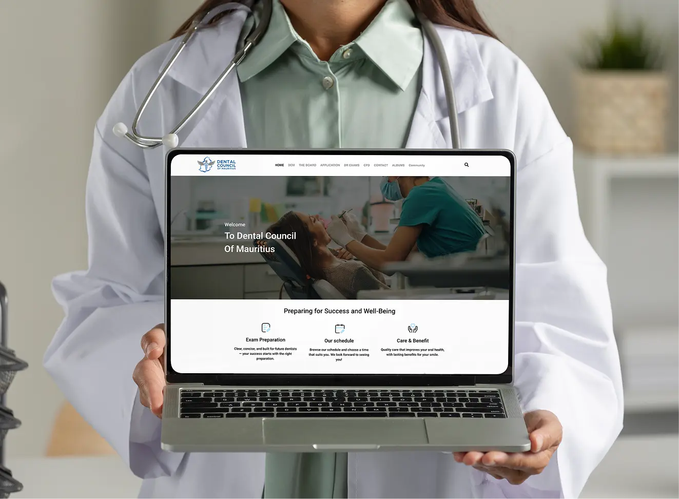 Dental Council of Mauritius Website Mockup